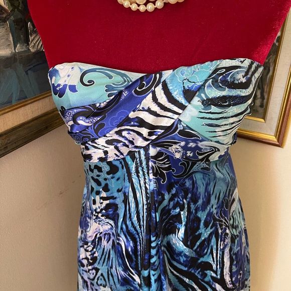 CACHe Silk Strapless Dress Sz 4 - Picture 3 of 14